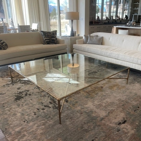 Thaddeus Square Glass Coffee Table  Scuethyee