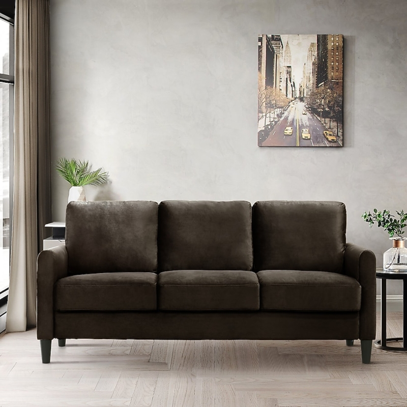 Three-Seater Sofa with Tapered Legs in Minimalist Living Room Setting
