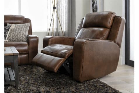 Traditional Brown Leather-Like Recliner with Cupholder
