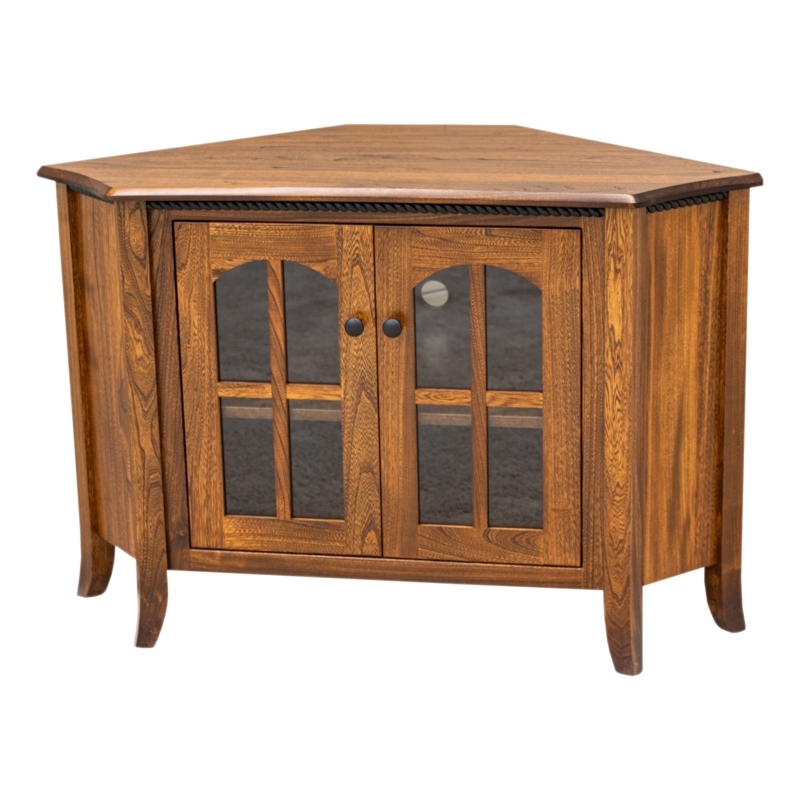 Traditional Corner TV Stand featuring Rope Molding Detail