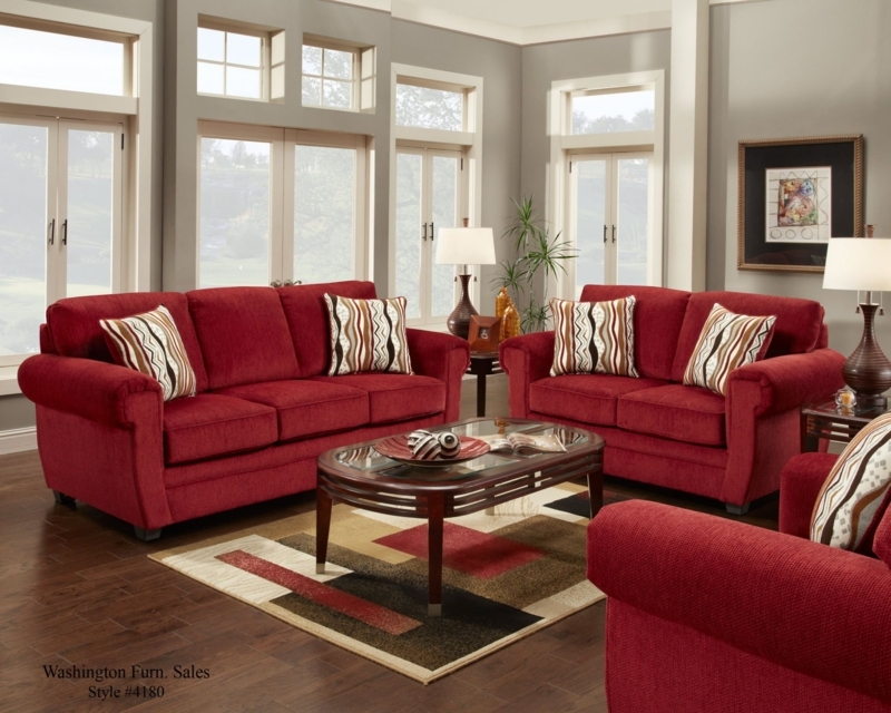 Transitional Sofa Set with Rolled Arms and Zigzag Pillows