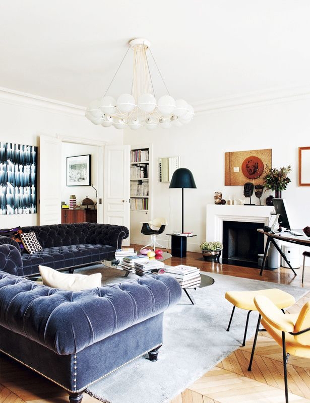 Tufted Velvet Chesterfield Sofas, Nailhead Trim, Classic Style