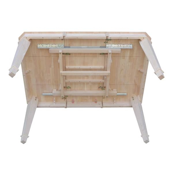 Unfinished Wood Dining Table with Tapered Legs