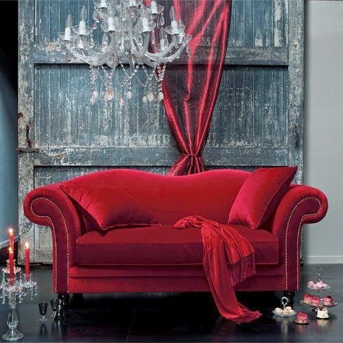 Vintage Inspired Curved Back Sofa with Nailhead Trim Details