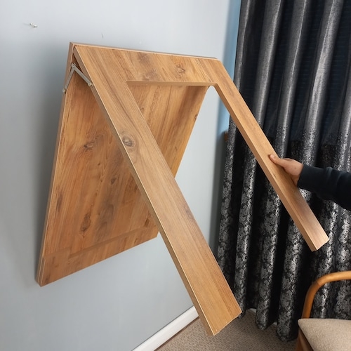 Wall Mounted Folding Table Framed Wood Toned Murphy Desk