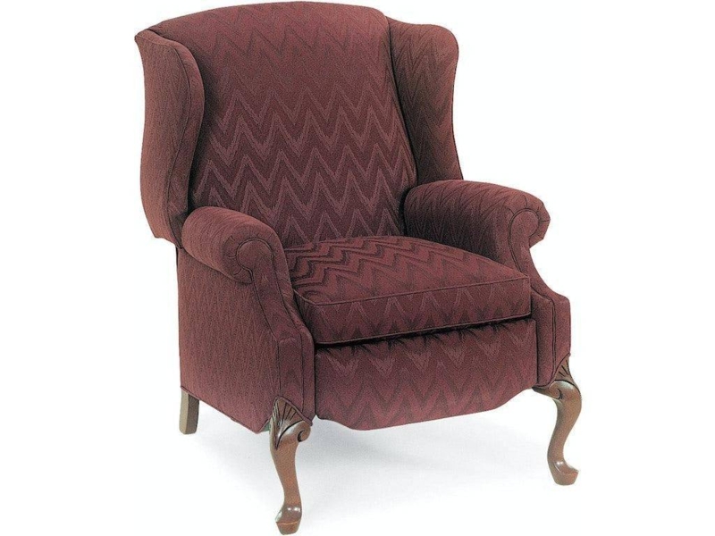 Wingback Power Recliner Burgundy Zigzag Chevron Pattern Fabric