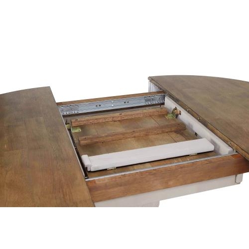 Wood Extension Table Mechanism with Self Storing Butterfly Leaf