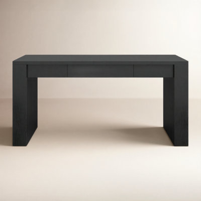 Writing Desk with Gold-Capped Feet & Matte Black Finish