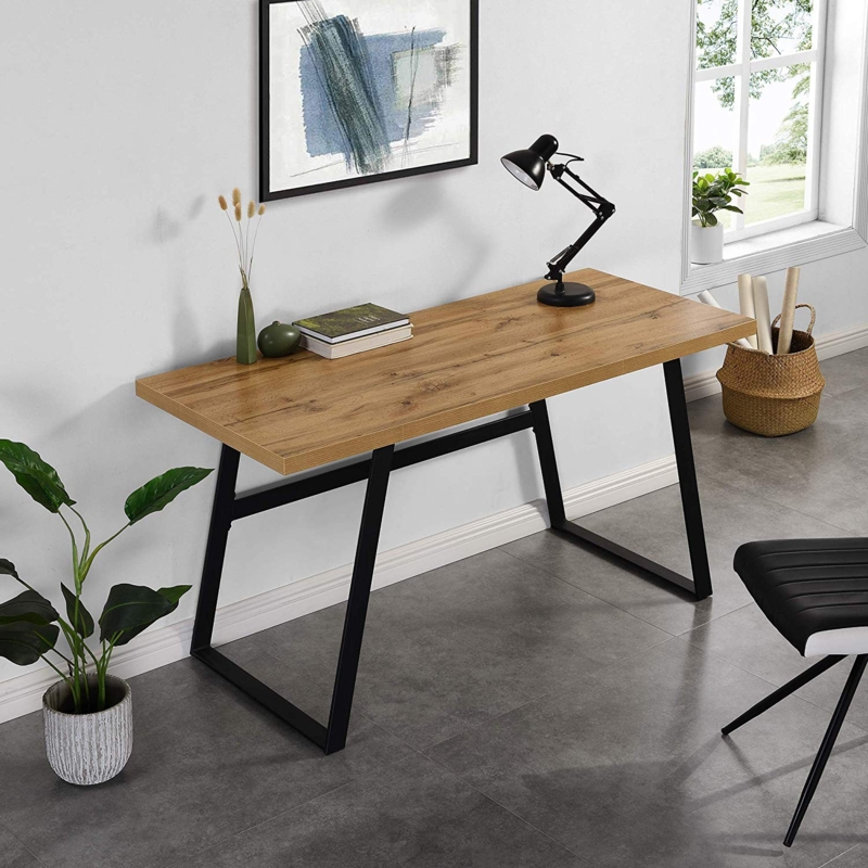 Writing Desk with Trestle Legs for Minimalist Home Office Desk Setup