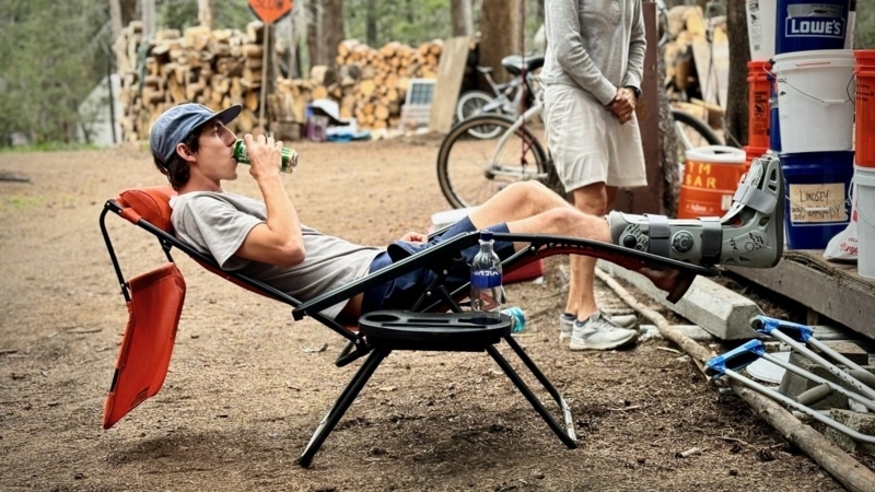 Zero Gravity Chair with Integrated Canopy & Side Cup Holder, Mesh Seating