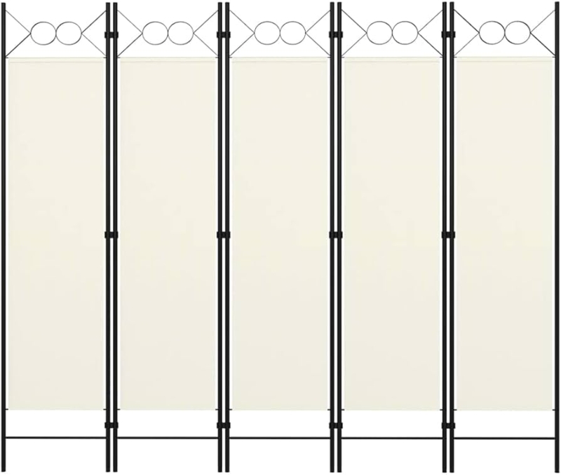 - 5-Panel Room Divider Cream Divider for Room Separation,partition  Room dividers,Wall Divider for Room Separation,do it Yourself Room dividers,White  78.7"x70.9"