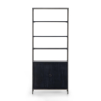 A-Frame Ladder Bookcase Tapered Sides Warm Wood Modern Rustic