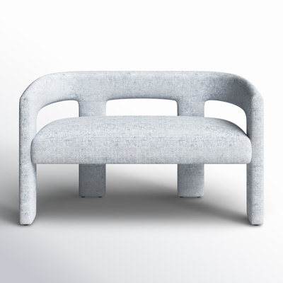Accent Bench Sherpa Texture Splayed Black Legs Modern Glam