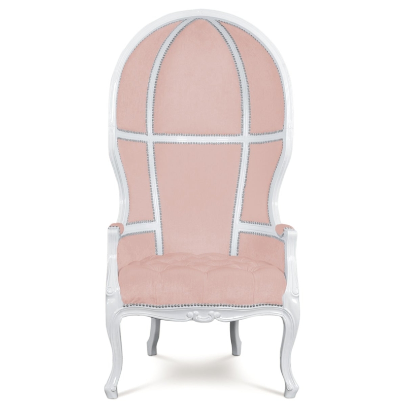 Accent Chair Blush Pink Velvet Globe Silhouette Swivel Base