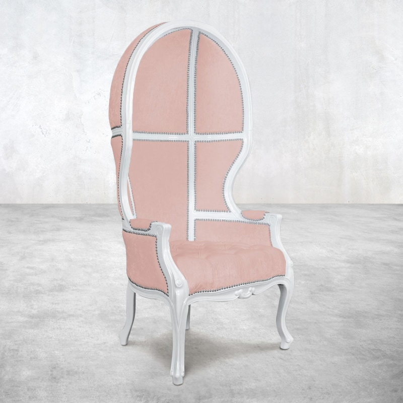 Accent Chair Blush Velvet Gold Pedestal Swivel Base