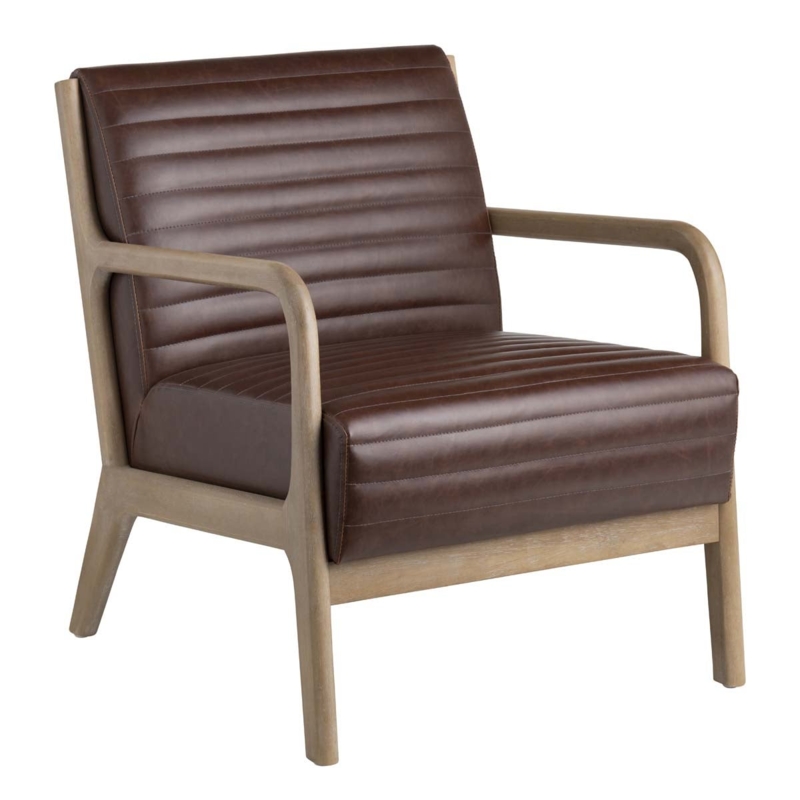 Accent Chair Branch Textured Arms Rustic Lodge Multi Patterned Tapestry