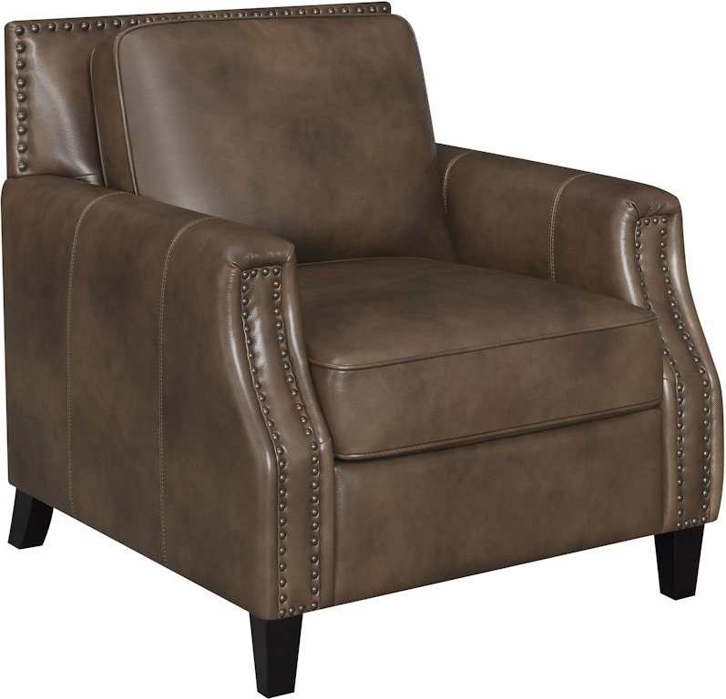 Accent Chair Brown Sugar Fabric Tapered Wood Legs Tan Armchair