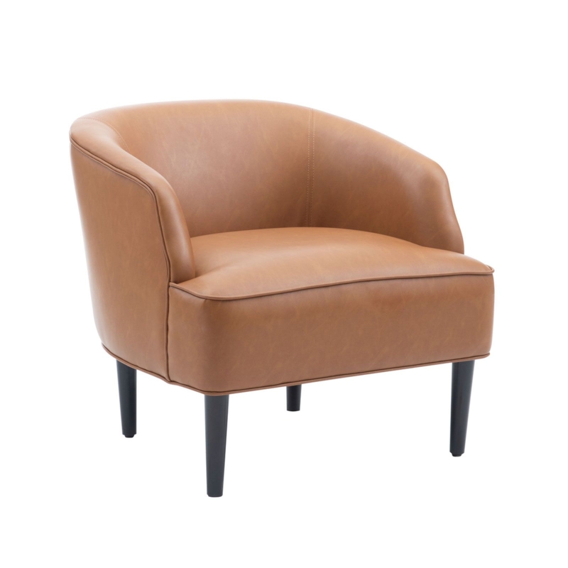 Accent Chair Bucket Seat Slim Metal Base Curved Silhouette Contemporary