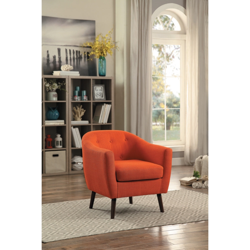 Accent Chair Button-Tufted Back Tapered Leg Lounge Seating