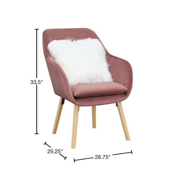 Accent Chair Channeled Back Velvet Tapered Black Legs Armless Design