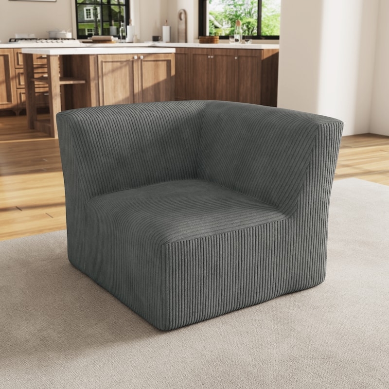 Accent Chair Cream Boucle Organic Shape Low Profile Lounge Seating