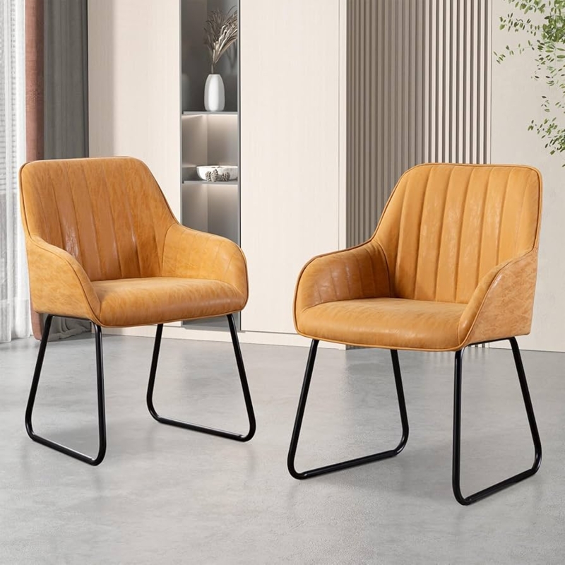 Accent Chair Curved Silhouette Integrated Arms Button Tufted Seating