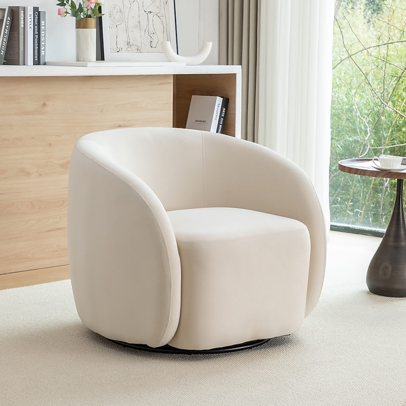 Accent Chair Dusty Pink Velvet Barrel Back Tapered Legs