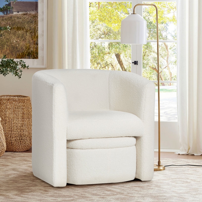 Accent Chair Emerald Green Velvet with Cutout Back and Ottoman