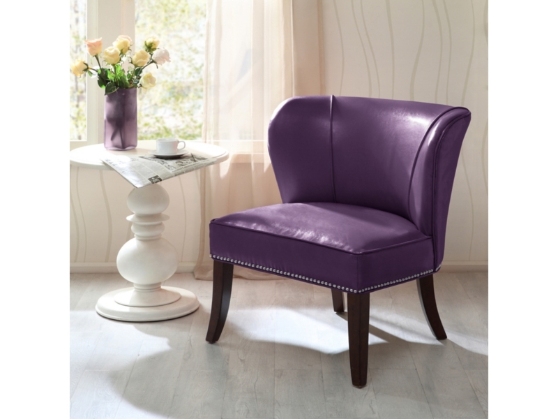 Accent Chair, Espresso Leatherette, Armless Silhouette, Small Space Seating