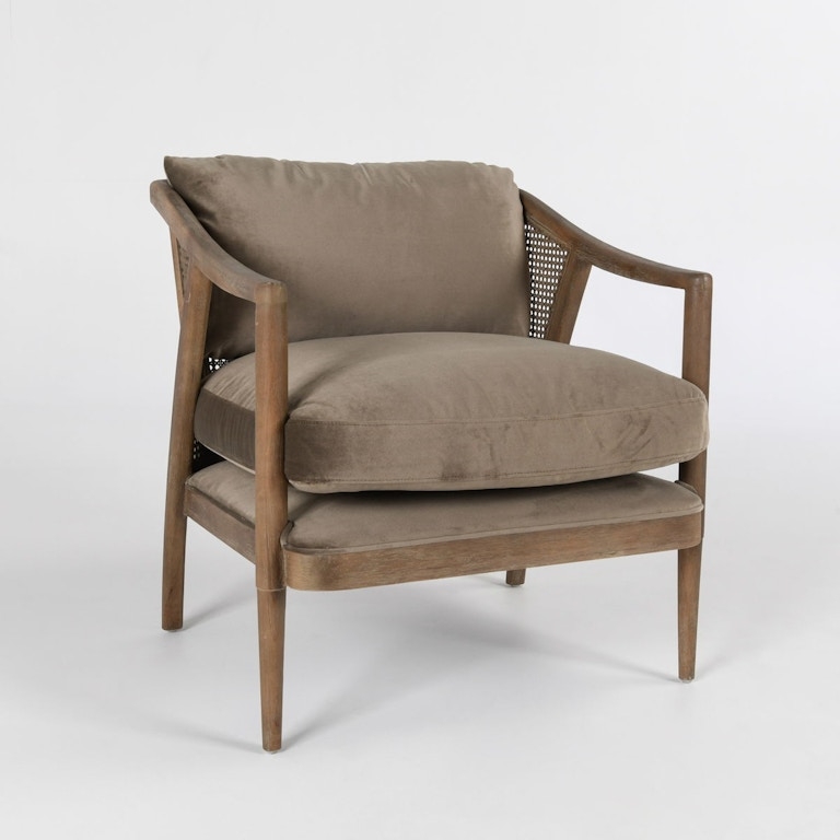 Accent Chair featuring a Curved Back and Tapered Dark Legs