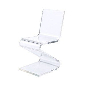 Accent Chair featuring Clear Acrylic Z-Shaped Cantilever Silhouette