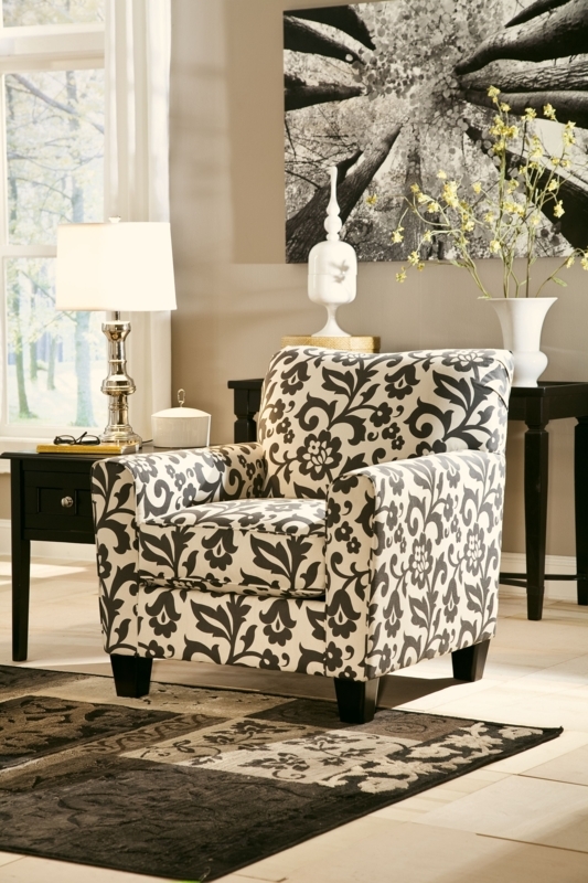 Accent Chair Flared Arms Boxed Cushion Woven Fabric
