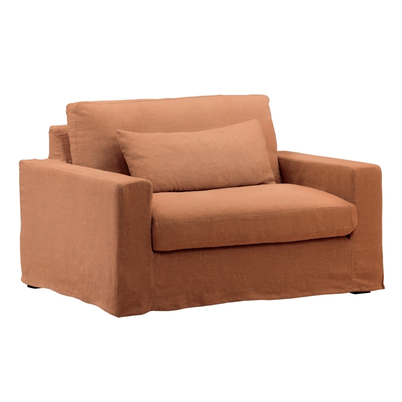 Accent Chair Flared Arms Tapered Legs Tan Textured Upholstery