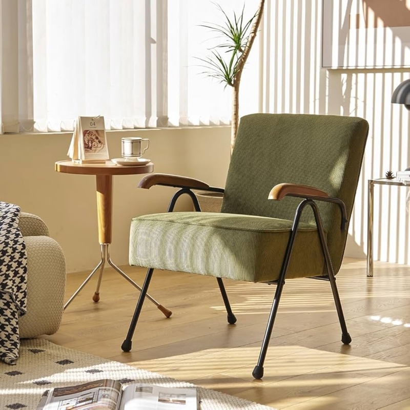 Accent Chair Forest Green High Back Gold Tipped Legs Lounge Seating