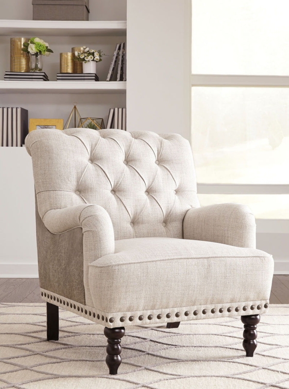 Accent Chair Geometric Fretwork Pattern Taupe Track Arms Transitional