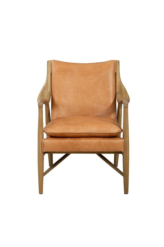 Accent Chair Geometric Wood Frame Angular Arms Open Frame Scandinavian