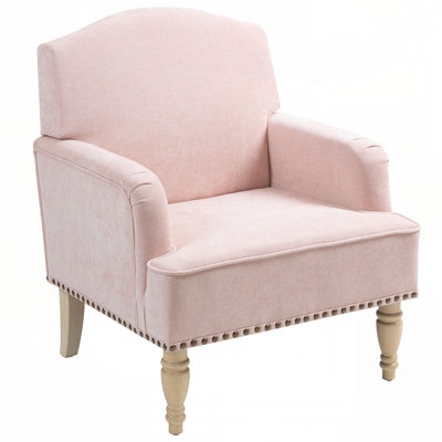 Accent Chair Gray Fabric Button Tufted Nailhead Trim Transitional Style