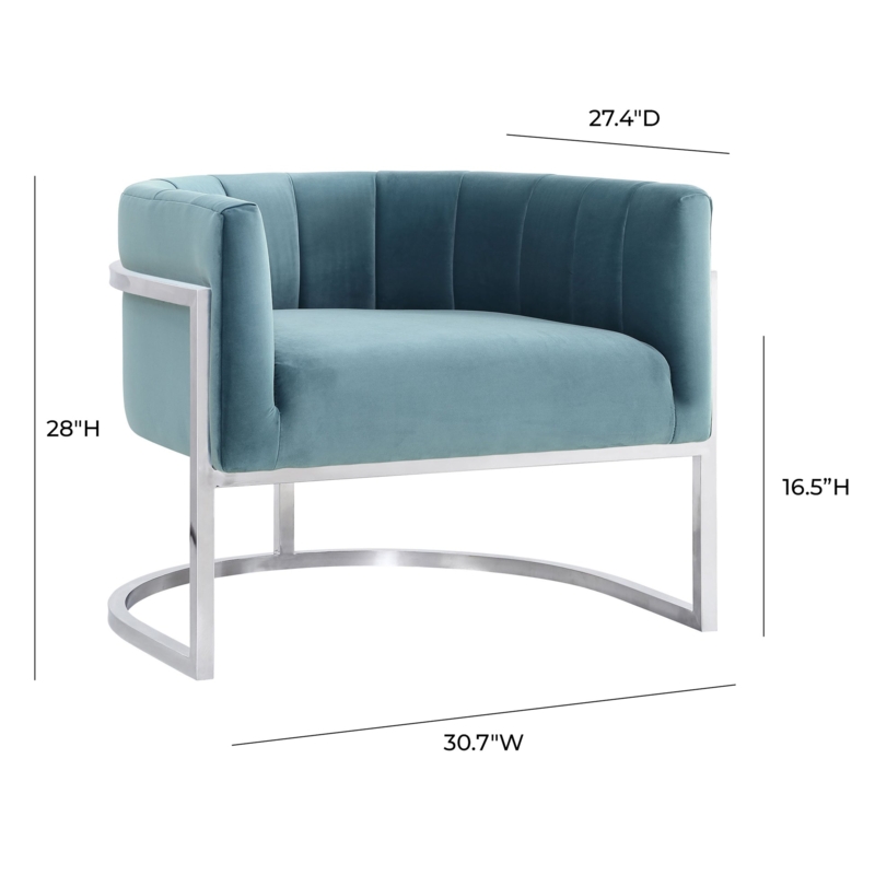 Accent Chair Grey Velvet Petal Back Polished Silver Pedestal Base