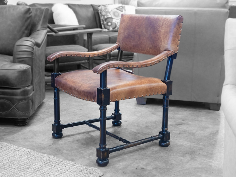 Accent Chair Hair On Hide Inlay Nailhead Outline Western Wingback