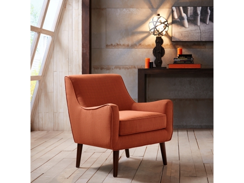 Accent Chair Light Grey Wood Frame Mid Century Modern Reading Corner