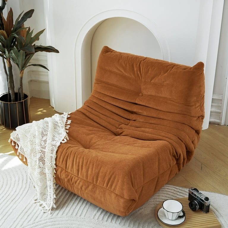 Accent Chair Low Profile Sculptural Silhouette Armless Monolithic Base