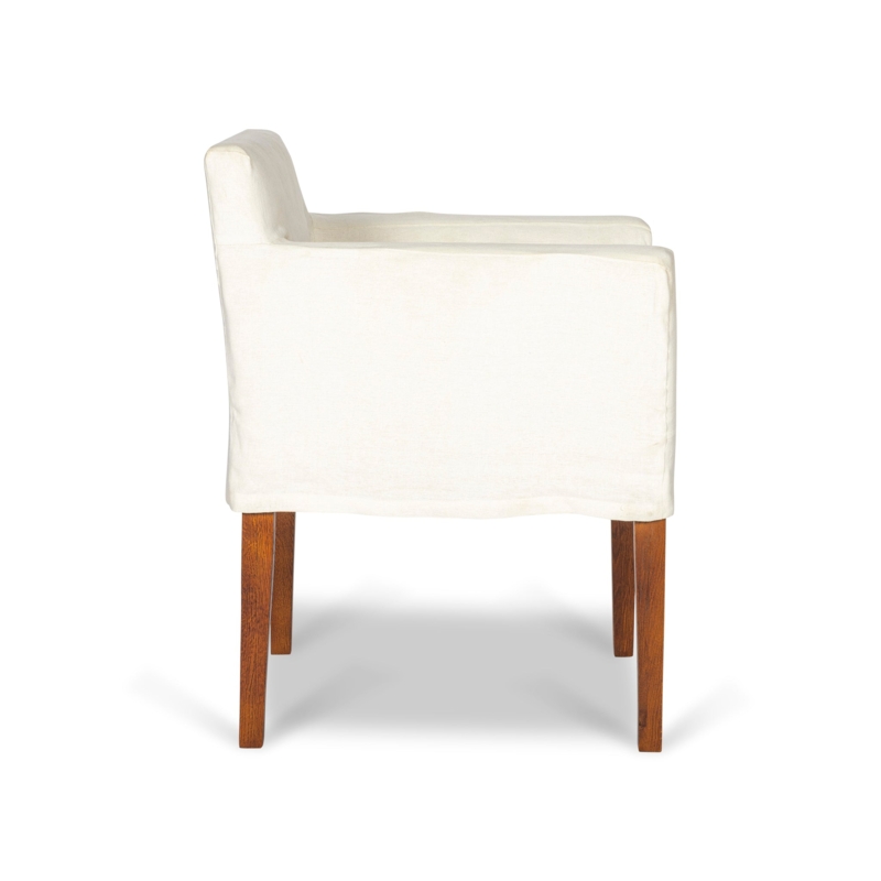Accent Chair Low Profile Slipcovered Skirted Base