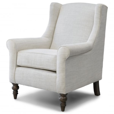 Accent Chair Low Profile Track Arms Tapered Wood Legs Minimalist Reading