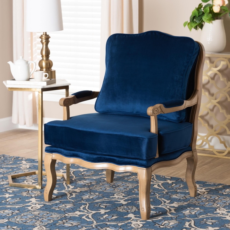 Accent Chair Medallion Back Fluted Legs Traditional French