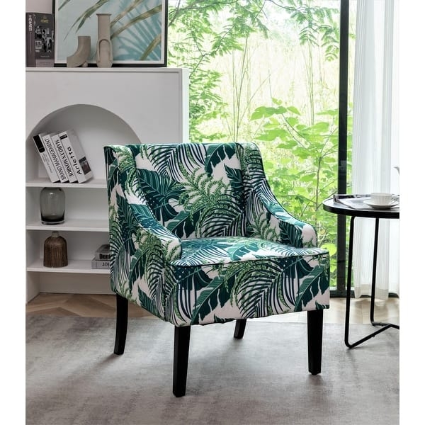 Accent Chair Microfiber Texture Boxy Silhouette Modern Brown