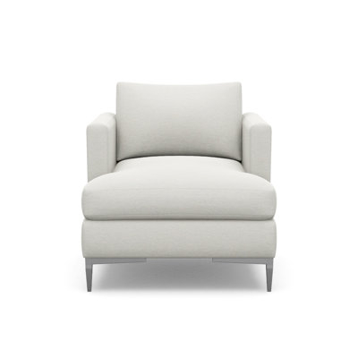 Accent Chair Mid-Century Modern Curved Wood Frame Cream