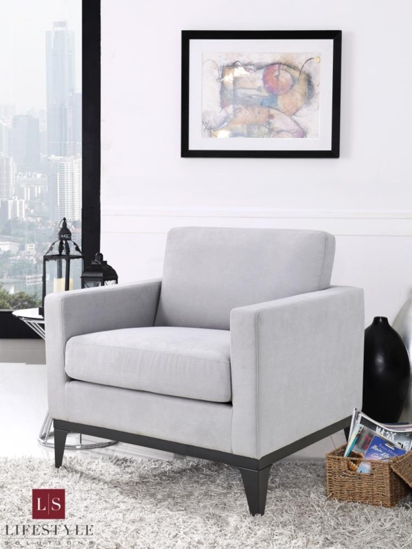 Accent Chair Mid-Century Modern Slipper Chair Button Tufted Light Grey
