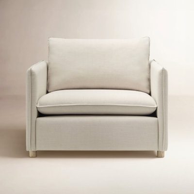Accent Chair: Modern Farmhouse with Piped Welting & Square Block Legs