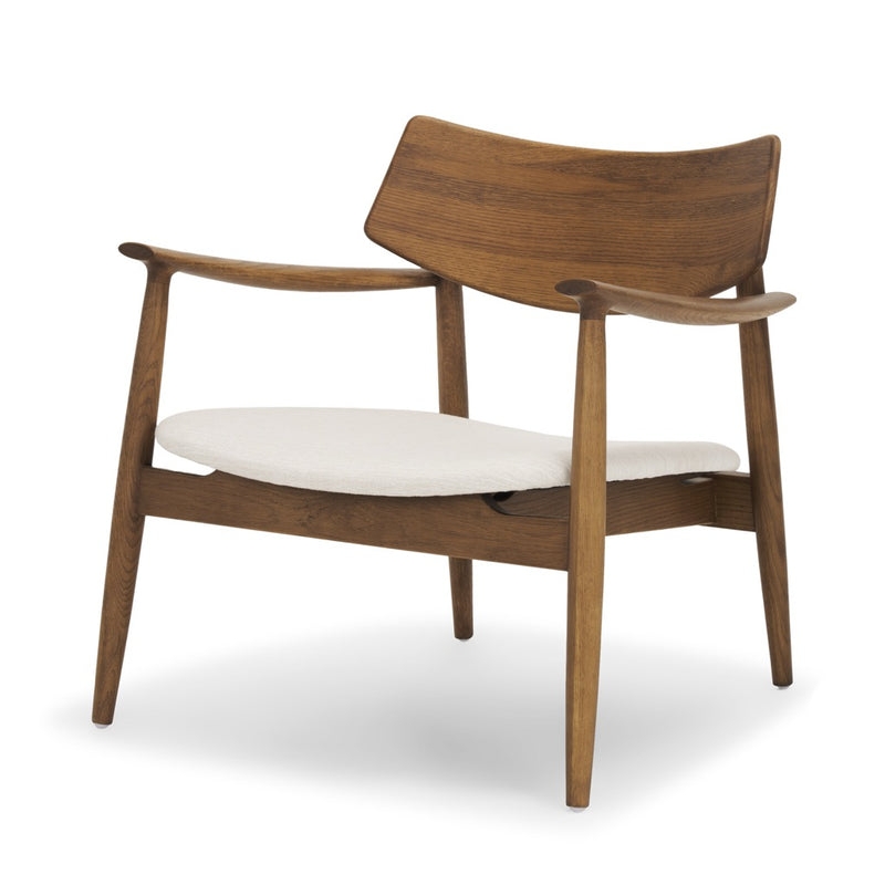 Accent Chair, Modern Sling Seat, Dark Oak Frame, Black Leather-Look