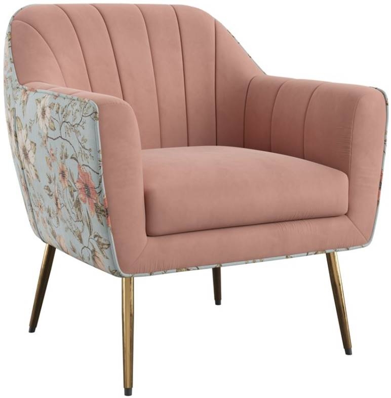 Accent Chair Navy Blue Channel Tufted Chair Modern Barrel Gold Legs